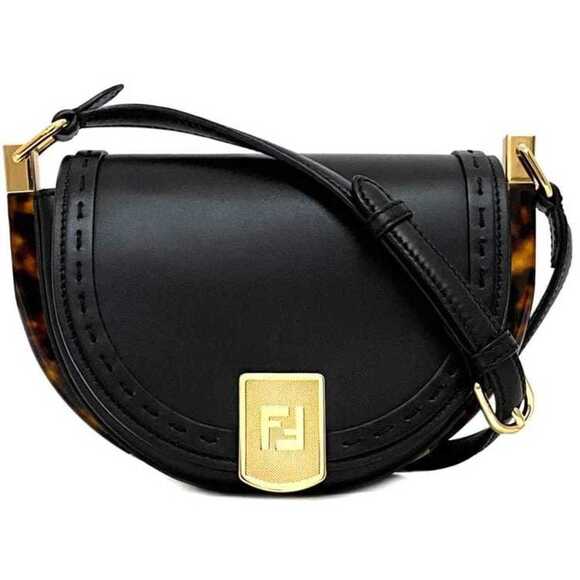 FENDI Black Leather Shoulder Bag - Picture 1 of 11